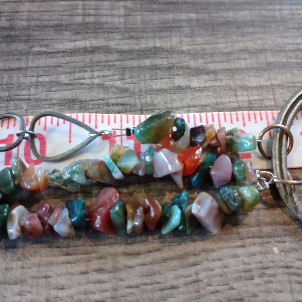 Boho Silver And Multicolor Stone Statement Neckla… - image 5